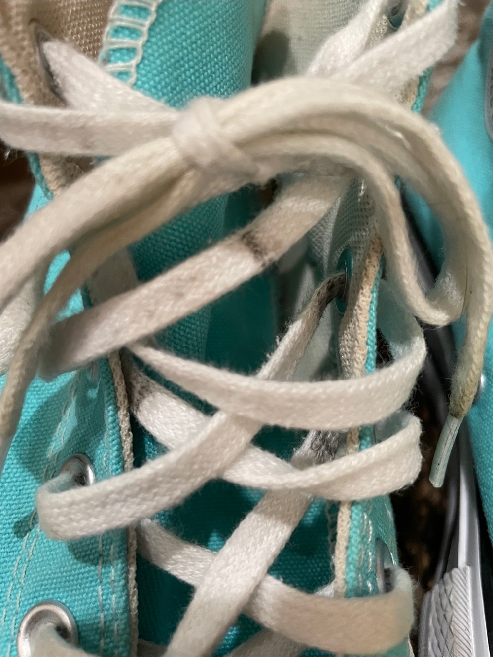 CONVERSE Turquoise High Top Sneakers Sz 6 - Picture 7 of 9